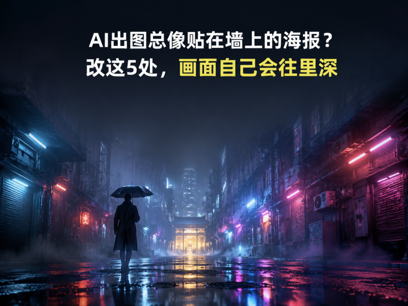 【九】AI出图总像贴在墙上的海报？改这5处，画面自己会往里深-元界深掘