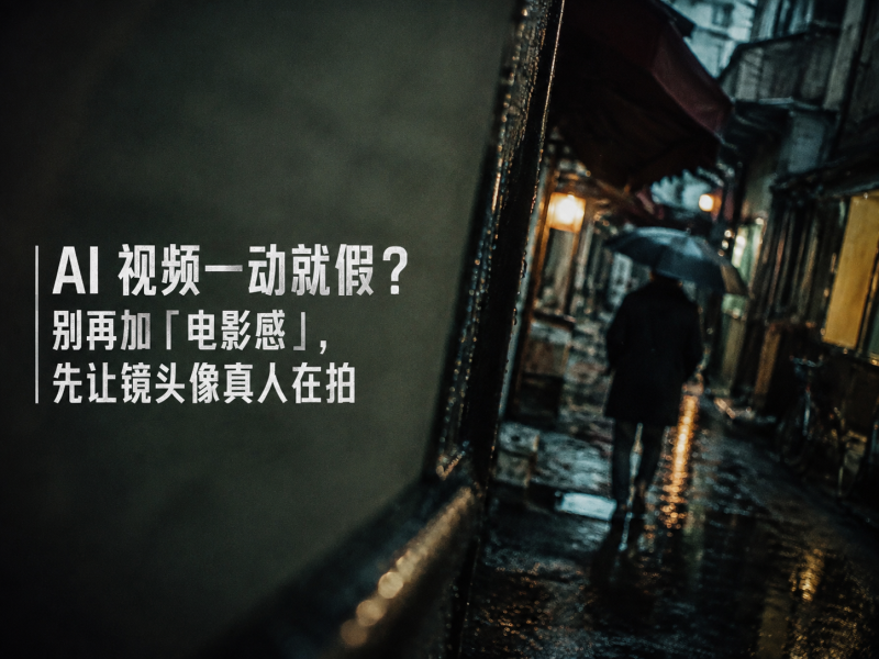 【二十】AI 视频一动就假？别再加「电影感」，先让镜头像真人在拍-元界深掘