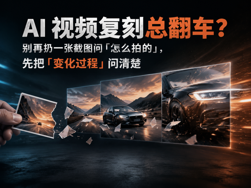 【二十一】AI 视频复刻总翻车？别再扔一张截图问「怎么拍的」，先把「变化过程」问清楚-元界深掘