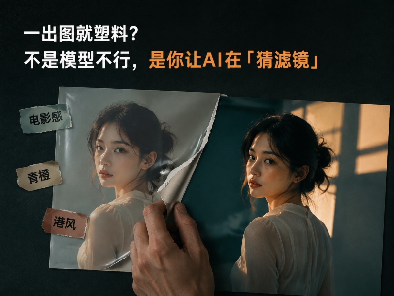 【二十二】一出图就塑料？不是模型不行，是你让AI在「猜滤镜」-元界深掘