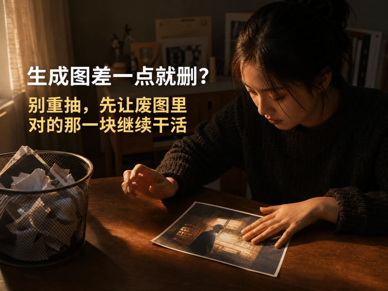 【二十九】生成图差一点就删？别重抽，先让废图里对的那一块继续干活-元界深掘
