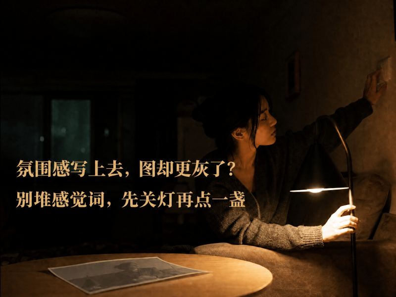 【三十一】氛围感写上去，图却更灰了？别堆感觉词，先关灯再点一盏-元界深掘