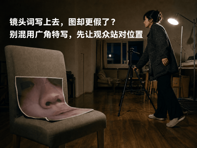 【三十二】镜头词写上去，图却更假了？别混用广角特写，先让观众站对位置-元界深掘