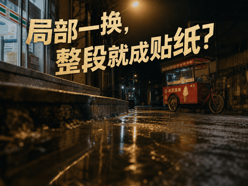 【四十一】局部一换，整段就成贴纸？别再改提示词，先给一张已经融进去的静帧-元界深掘
