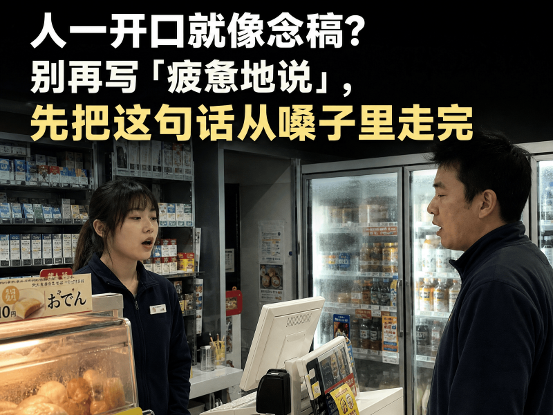 【四十六】人一开口就像念稿？别再写「疲惫地说」，先把这句话从嗓子里走完-元界深掘