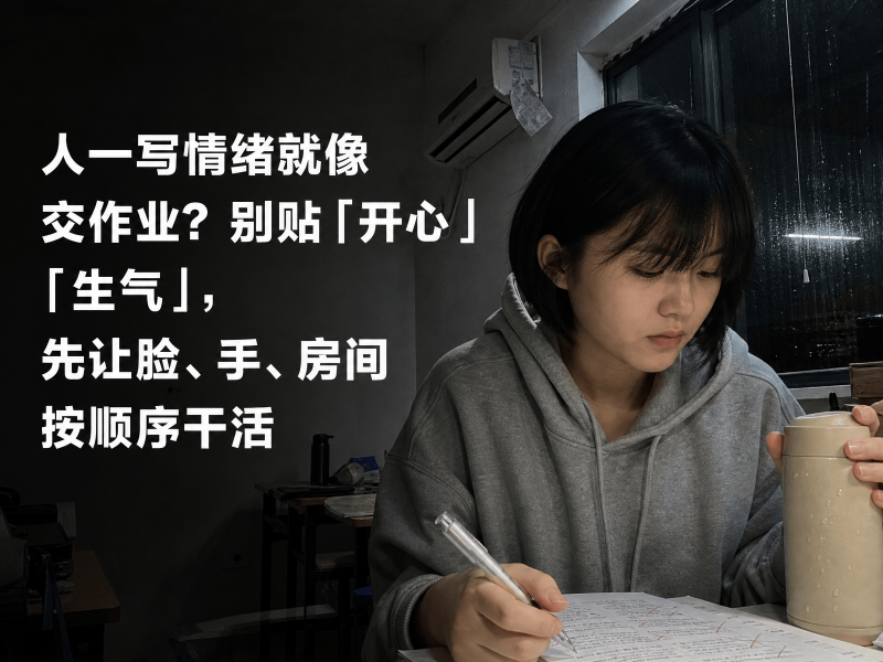 【四十九】人一写情绪就像交作业？别贴「开心」「生气」，先让脸、手、房间按顺序干活-元界深掘
