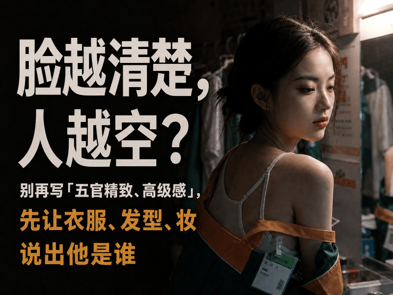 【五十三】脸越清楚，人越空？别再写「五官精致、高级感」，先让衣服、发型、妆说出他是谁-元界深掘